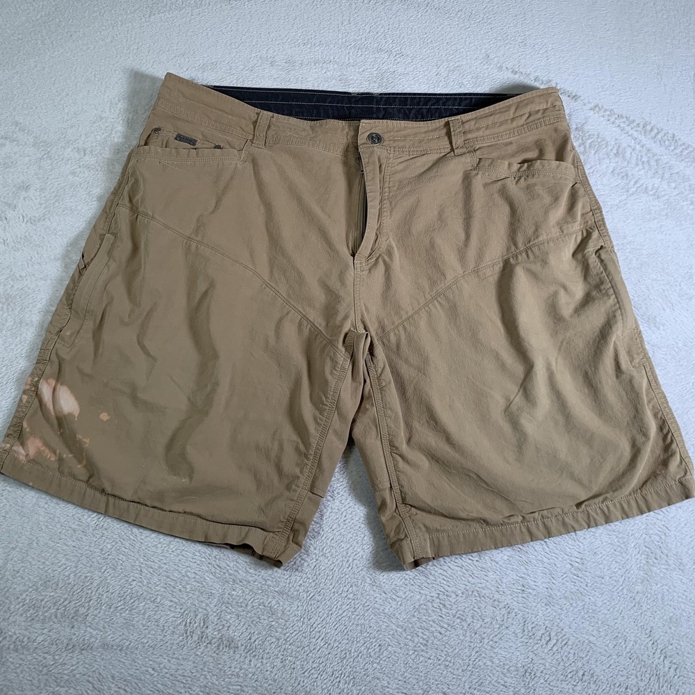 Kuhl Shorts Mens 42 Khaki Hiking Stretch Vented Crotch Outdoor Work Casual